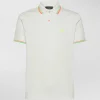 Polo in piqué di cotone stretch con dettagli fluo