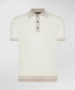 Polo in tricot di cotone con dettagli a contrasto