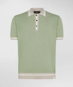 Polo in tricot di cotone con dettagli a contrasto