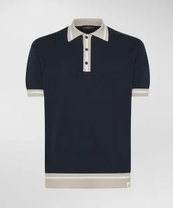 Polo in tricot di cotone con dettagli a contrasto