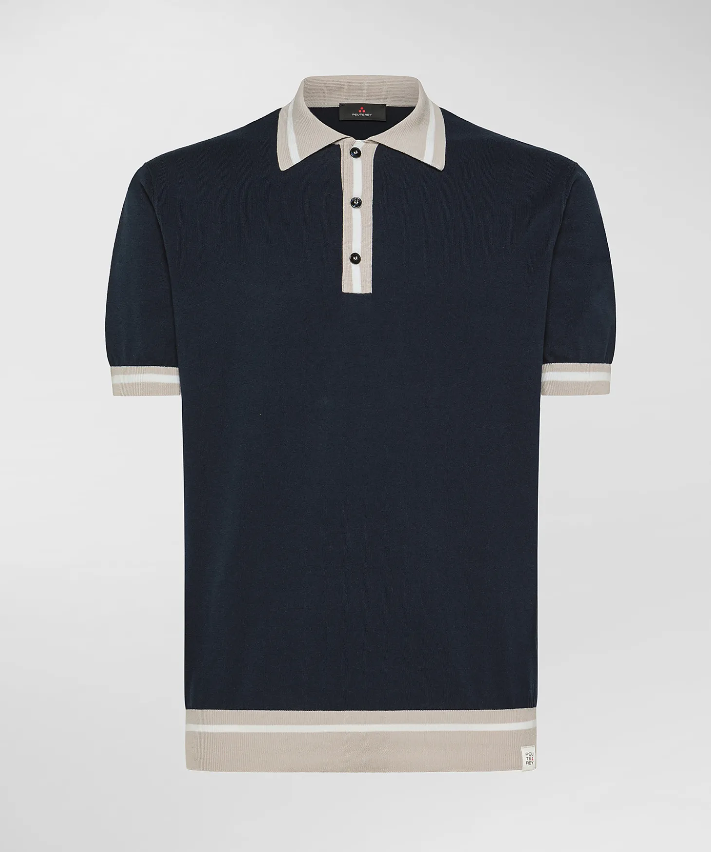 Polo in tricot di cotone con dettagli a contrasto