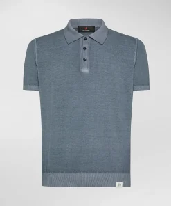 Polo in tricot di cotone tinto capo