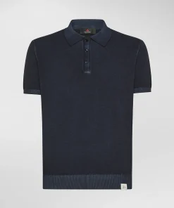 Polo in tricot di cotone tinto capo