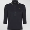 Polo slim in cotone modal con dettagli lurex