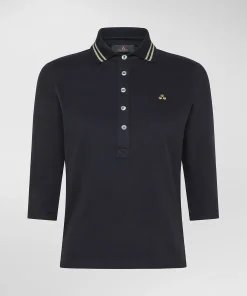 Polo slim in cotone modal con dettagli lurex