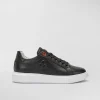 Sneaker In Pelle Con Logo Goffrato
