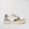 Sneakers In Pelle Con Dettagli In Suede