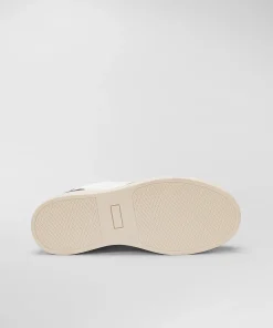 Sneakers In Pelle Con Dettagli In Suede