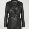 Trench in nappa tinta con cintura
