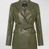 Trench in nappa tinta con cintura