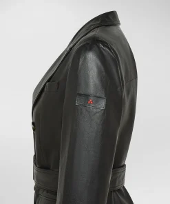 Trench in nappa tinta con cintura