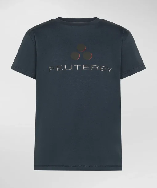 T-shirt con lettering ombreggiato in gomma