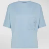 T-shirt con spalla a kimono e taschino con dettaglio stampato