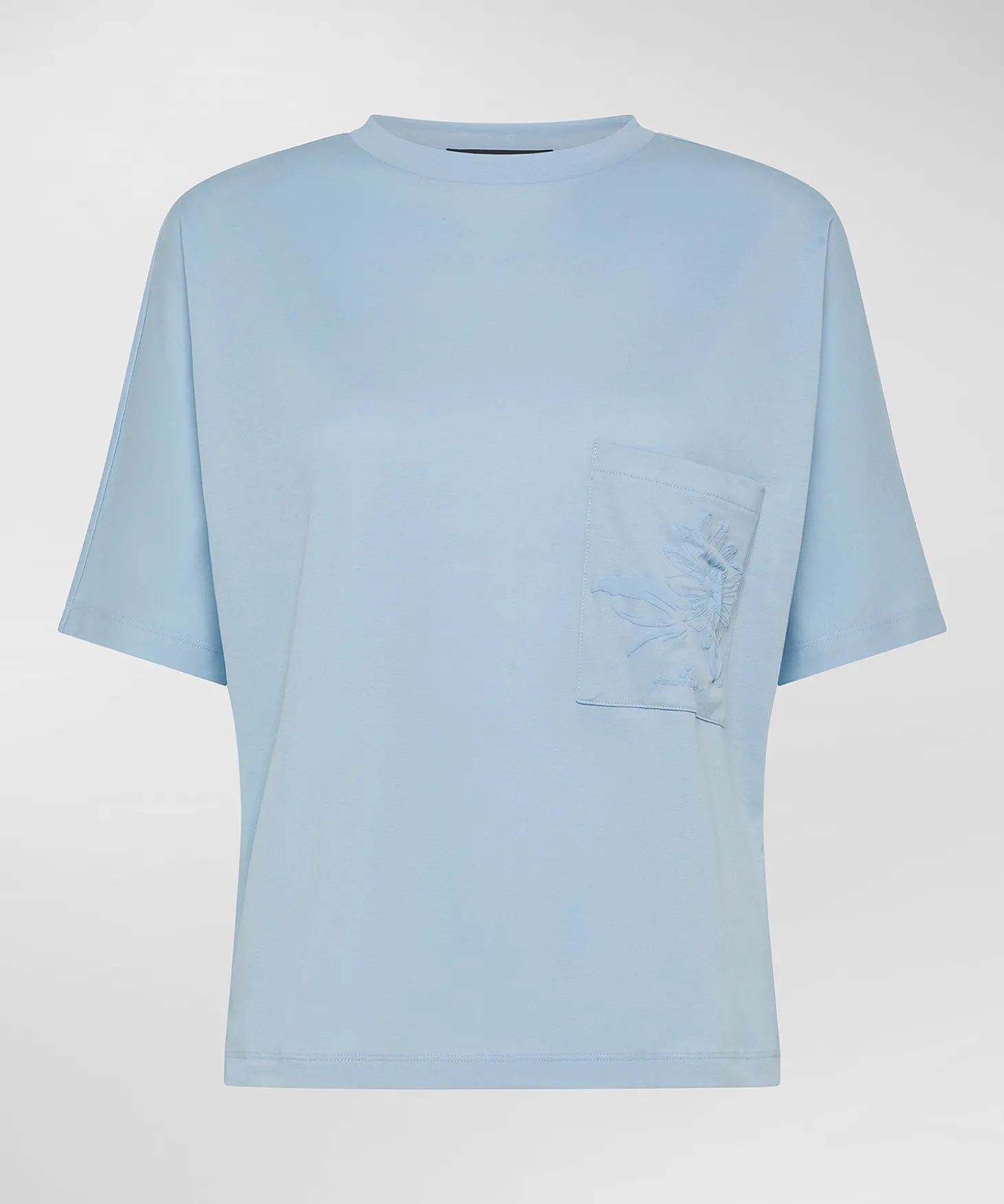 T-shirt con spalla a kimono e taschino con dettaglio stampato