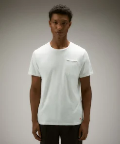 T-shirt con taschino in cotone fiammato