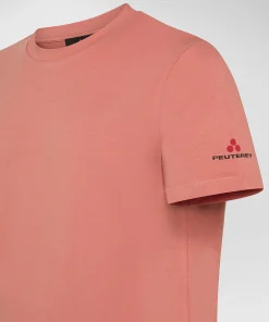 T-shirt in cotone stretch e logo stampato