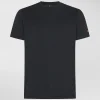 T-shirt in piquet stretch di cotone e seta