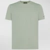 T-shirt in piquet stretch di cotone e seta