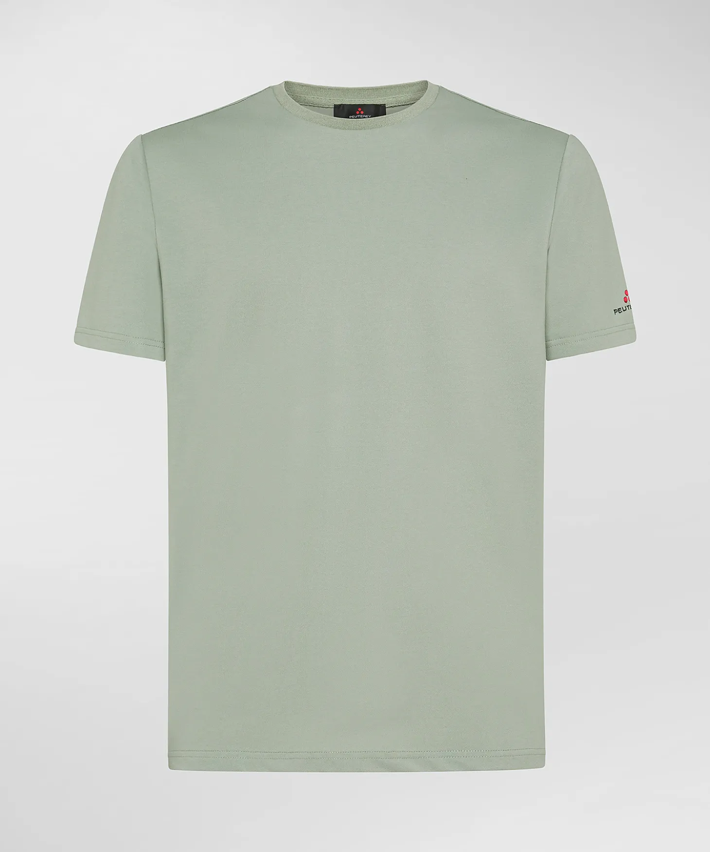 T-shirt in piquet stretch di cotone e seta