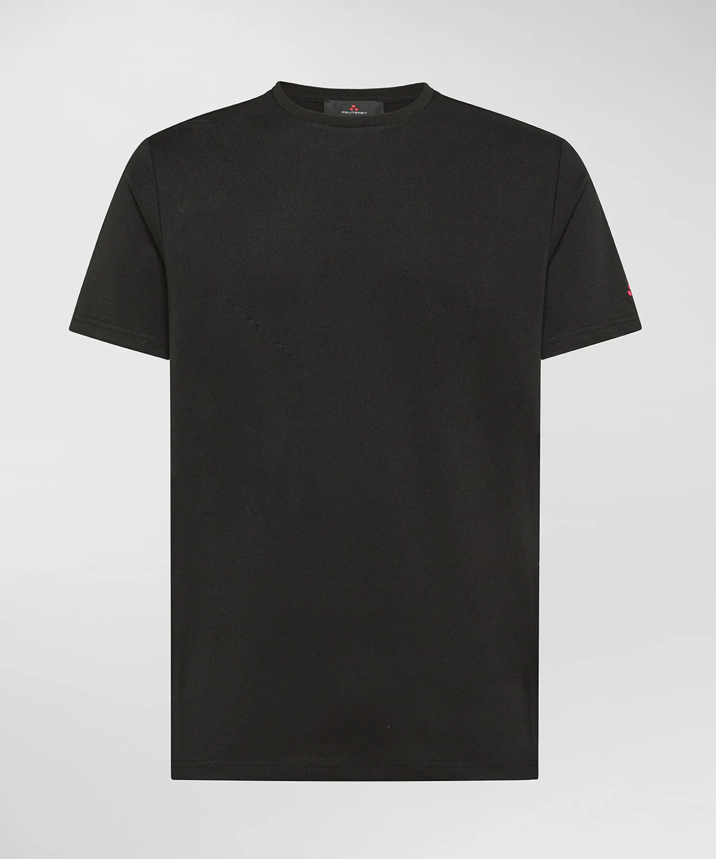 T-shirt in piquet stretch di cotone e seta