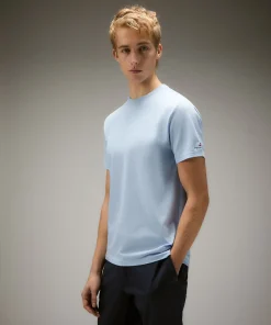T-shirt in piquet stretch di cotone e seta