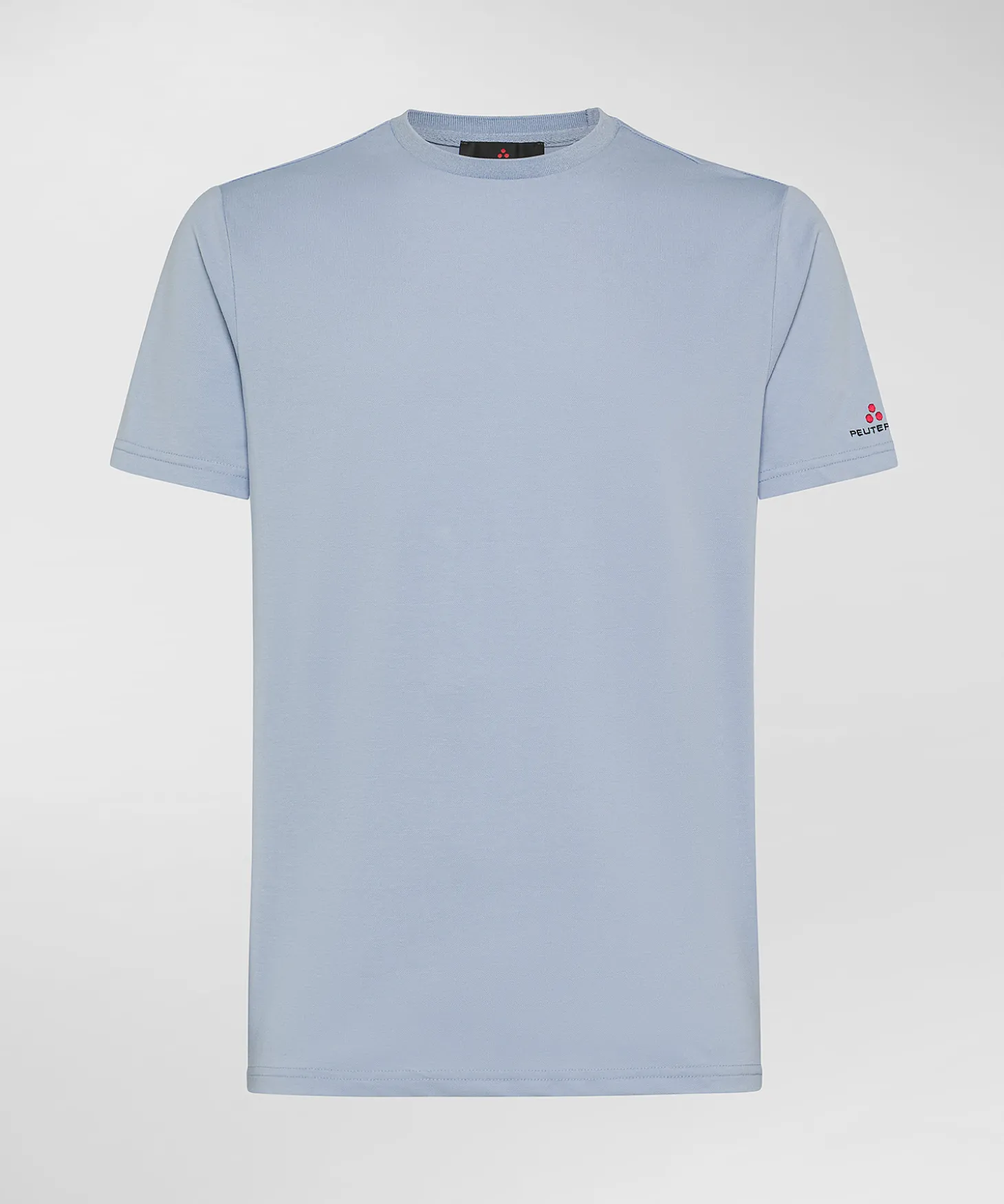 T-shirt in piquet stretch di cotone e seta