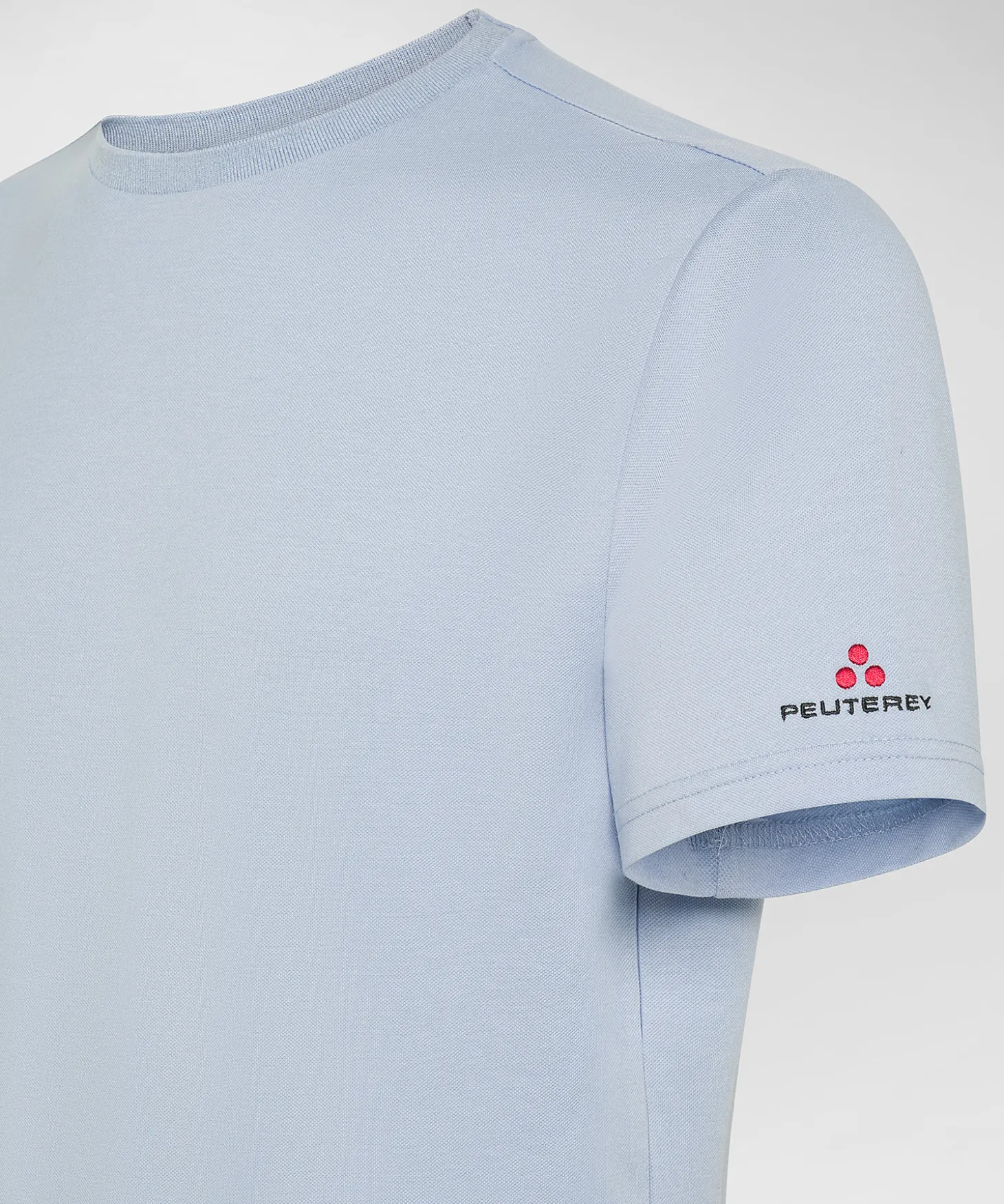 T-shirt in piquet stretch di cotone e seta