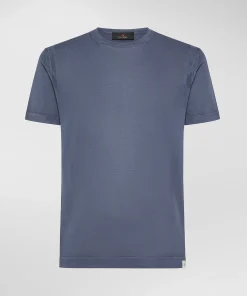 T-shirt in tricot di cotone tinto capo