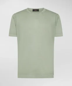 T-shirt in tricot di cotone tinto capo